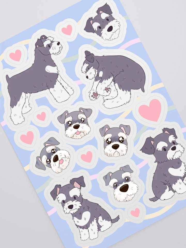Schnauzer Love Kiss-Cut Sticker Sheet product image (2)