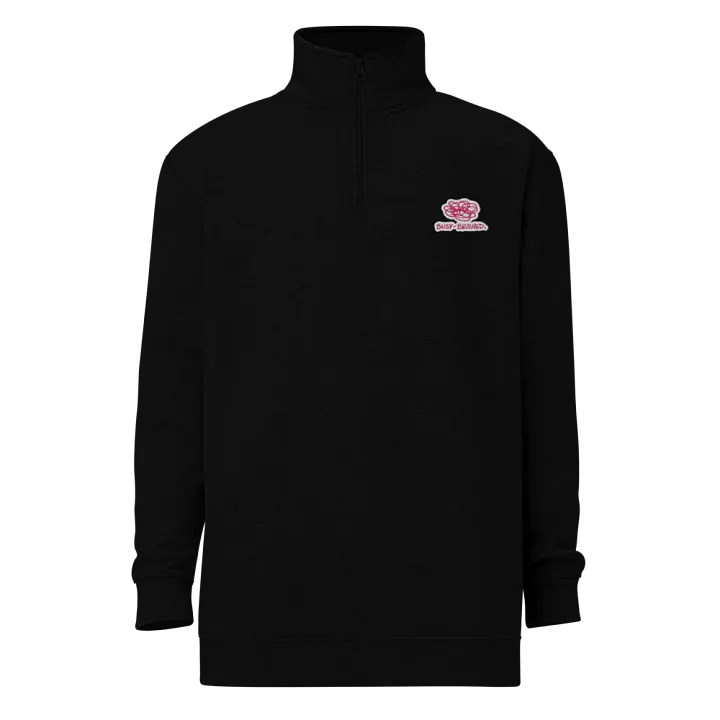BUSY-BRAINED (pink bubble design) embroidered quarter zip product image (7)