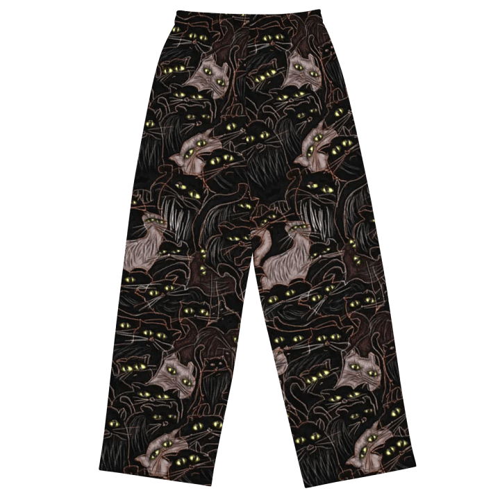 Black Cats Pattern Wideleg Pants product image (1)