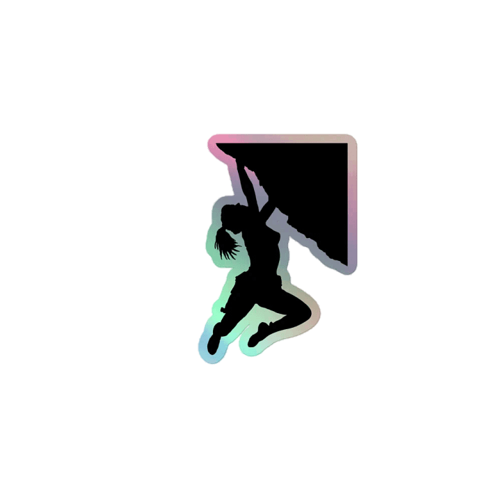 girl bouldering holographic sticker product image (1)