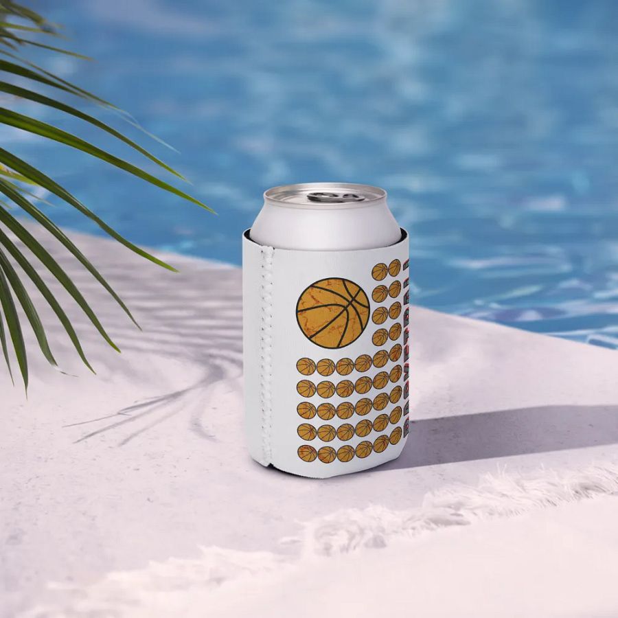 US Flag Basketball Grid Can Cooler product image (7)