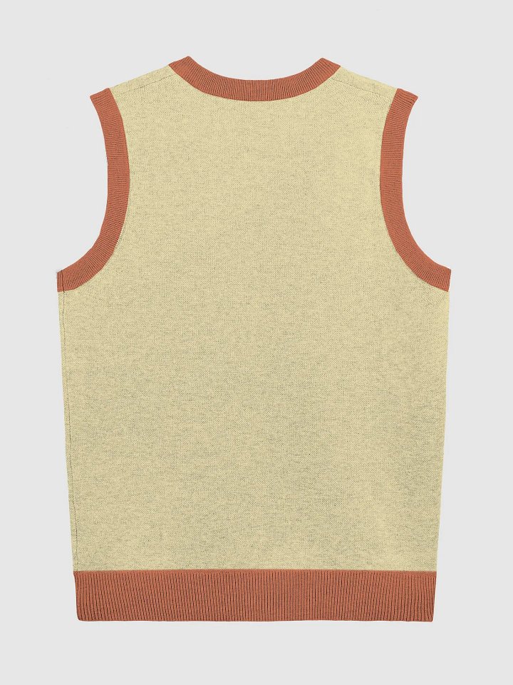 Mid-Century Mosaic Knitted V-Neck Vest product image (7)