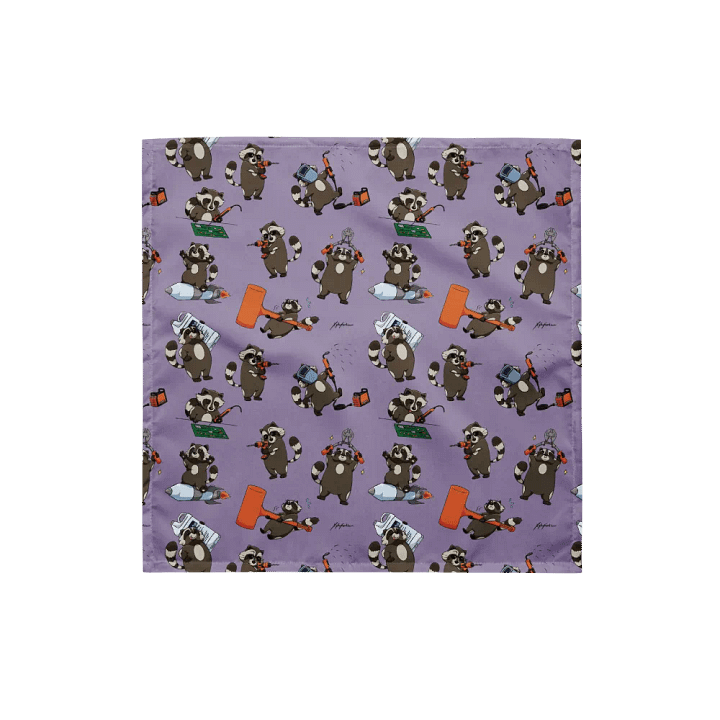 AH! RACCOONS EVERYWHERE! Lilac Bandana product image (1)