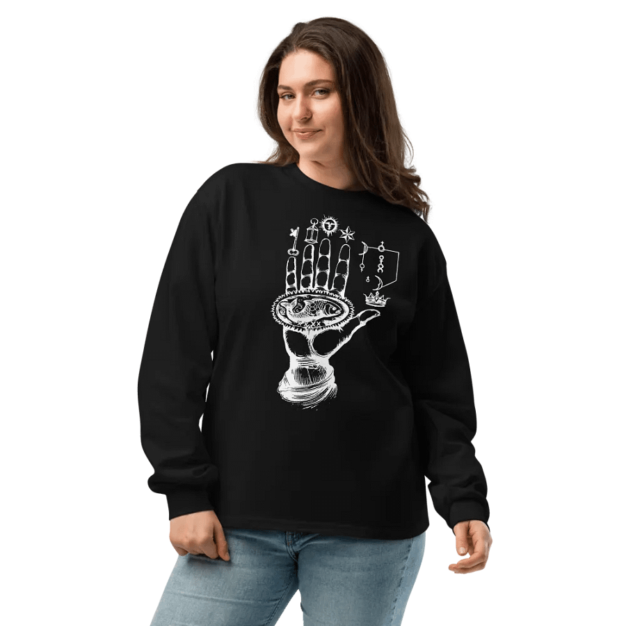 [Hand of Mysteries 3 - White] - Unisex Premium Heavyweight Long Sleeve Shirt product image (6)