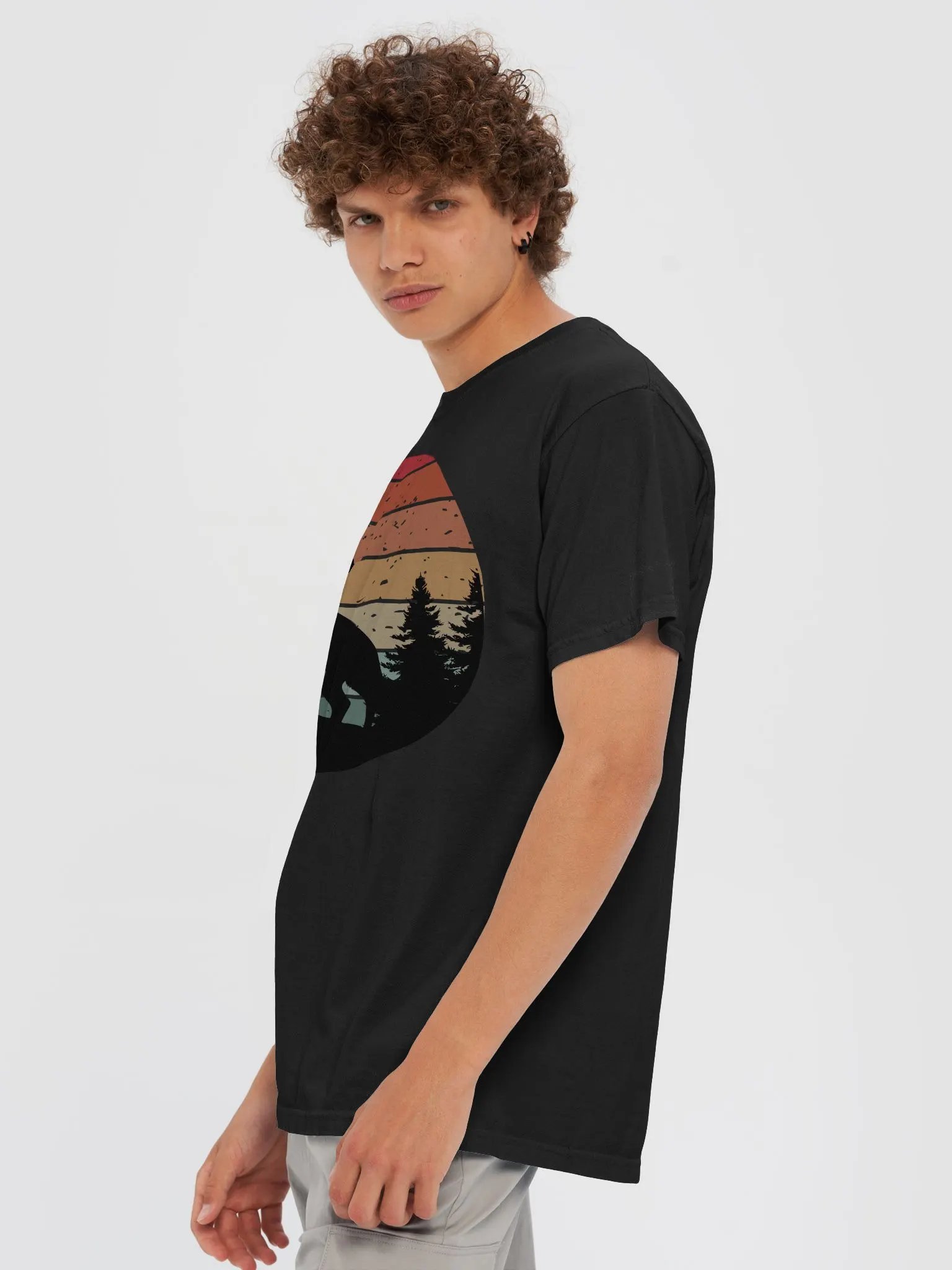 Howling Wolf In The Woods Retro Sunset product image (78)