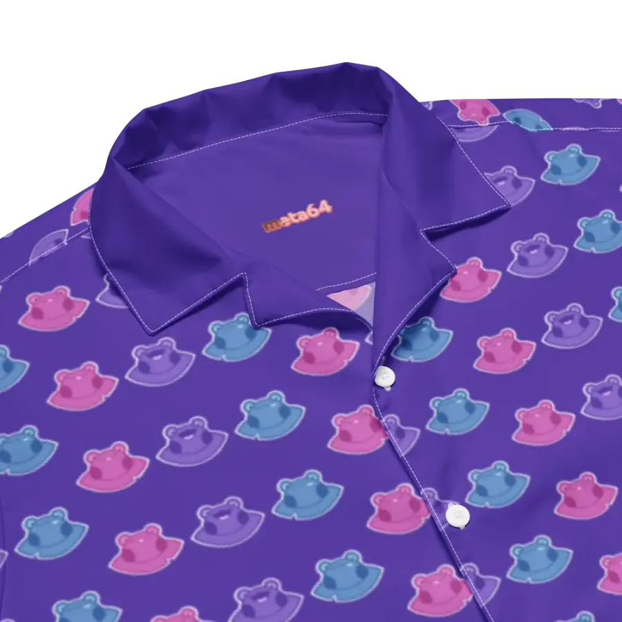 FROG TRIO COLOR BLOCK HAWAIIAN SHIRT product image (2)