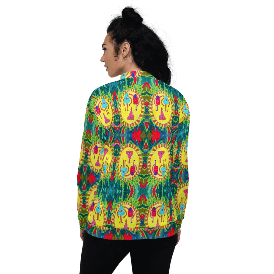 Abstract Doodle Folk Unisex Bomber Jacket product image (12)