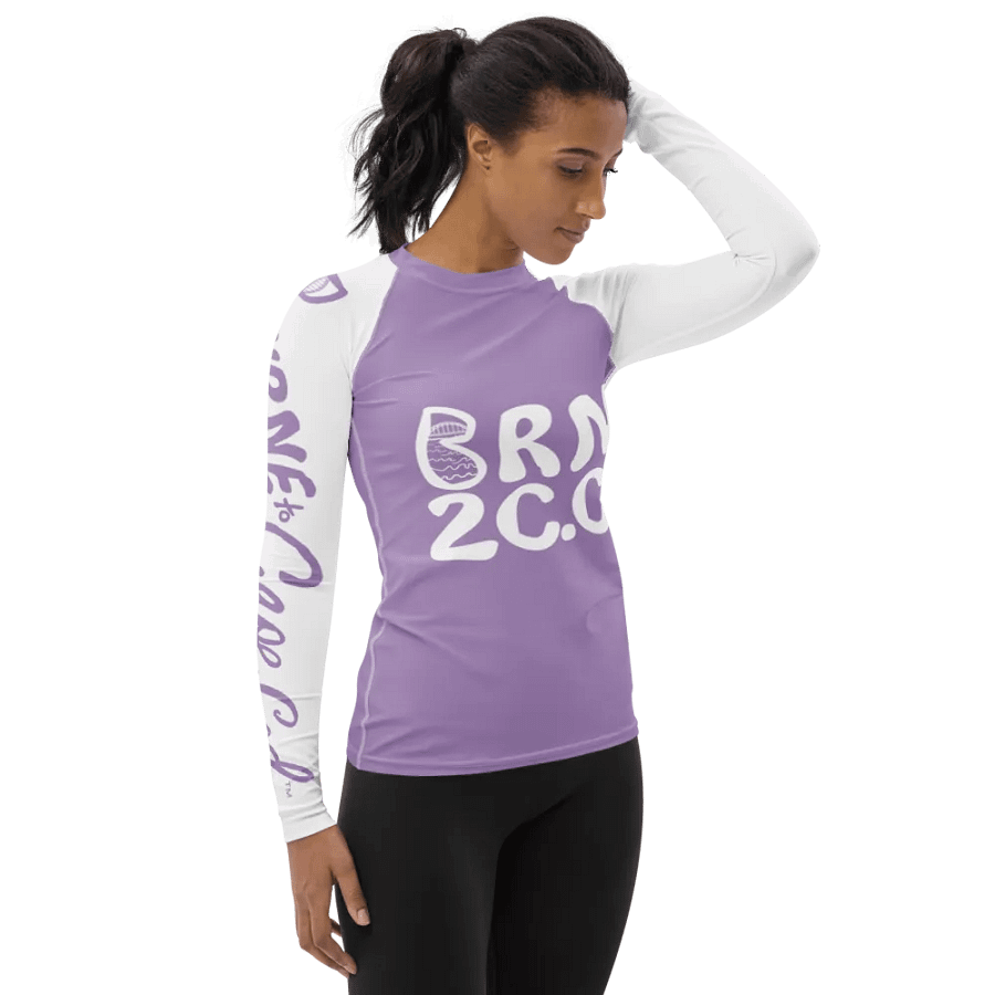 BOURNE to Cape Cod™ | Women's Rash Guard | BRN.2C.C.™ | East Side Lavender with White Sleeves product image (4)