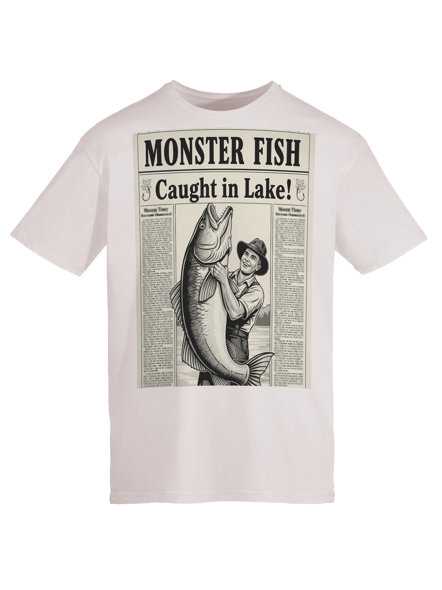 Vintage newspaper - Monster Fish Caught in Lake! T-Shirt product image (53)
