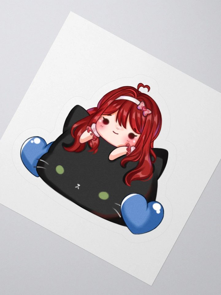 Blue Heart Cat Sticker product image (2)