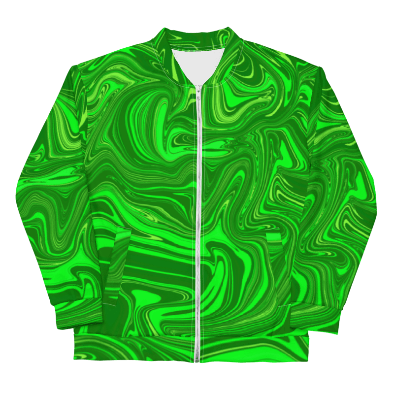 Unisex Bomber Jacket - Different Shades of Green Digital Fluid Art product image (6)