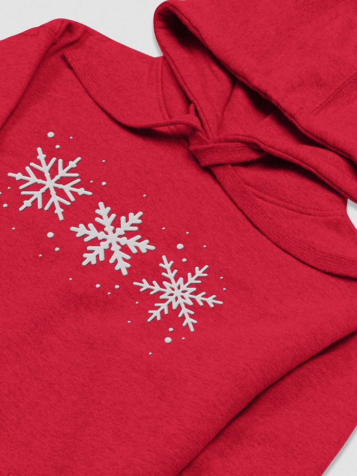 White Snowflakes Embroidered Premium Hoodie product image (2)