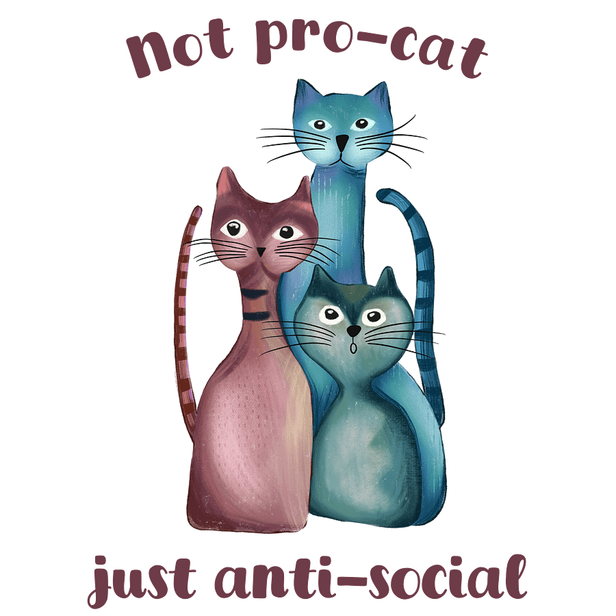 Hand-drawn three abstract cats - Not pro-cat, just anti-social Canvas Tote Bag product image (5)