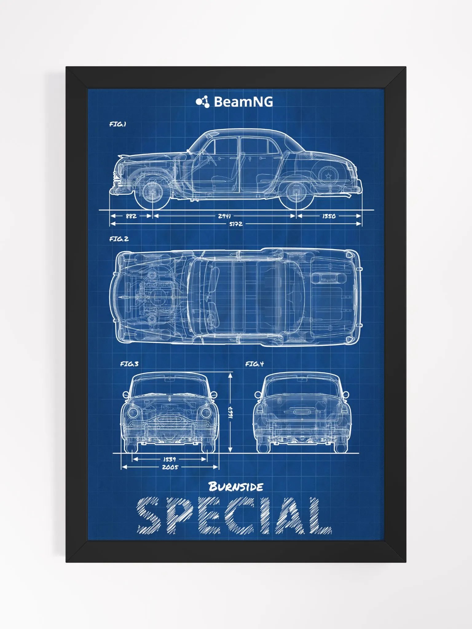 Framed Poster: Burnside Special Blueprint product image (1)