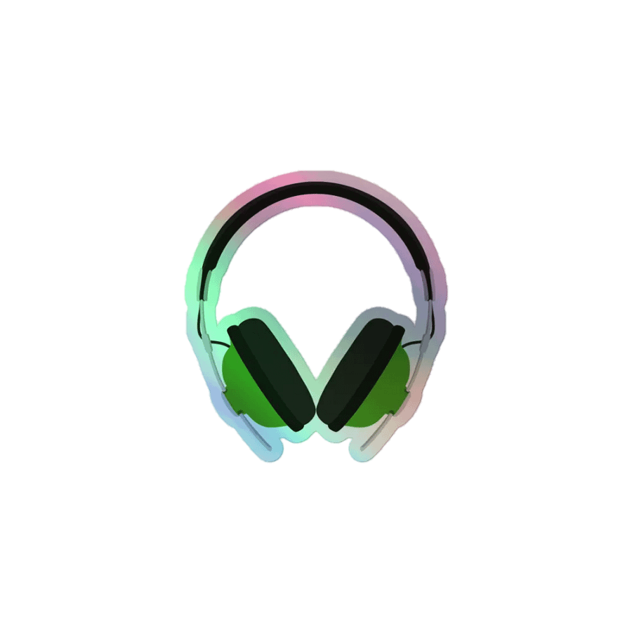 Holographic Headphones Sticker product image (1)