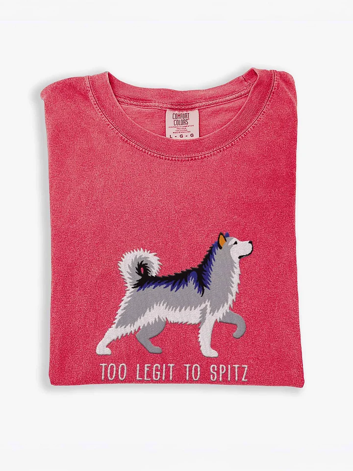 Too Legit to Spitz T-Shirt(Embroidered) of an Alaskan Malamute(Gray) product image (1)