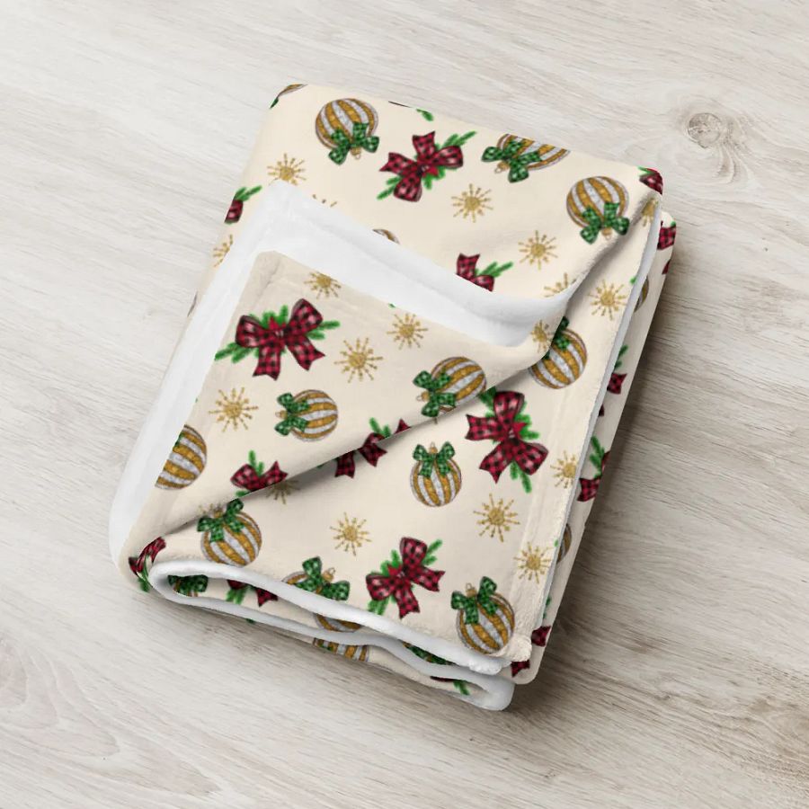 Winter Bows And Bulbs Blanket product image (6)