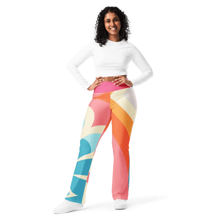 Retro Pink Sherbet Flared Leggings product image (1)