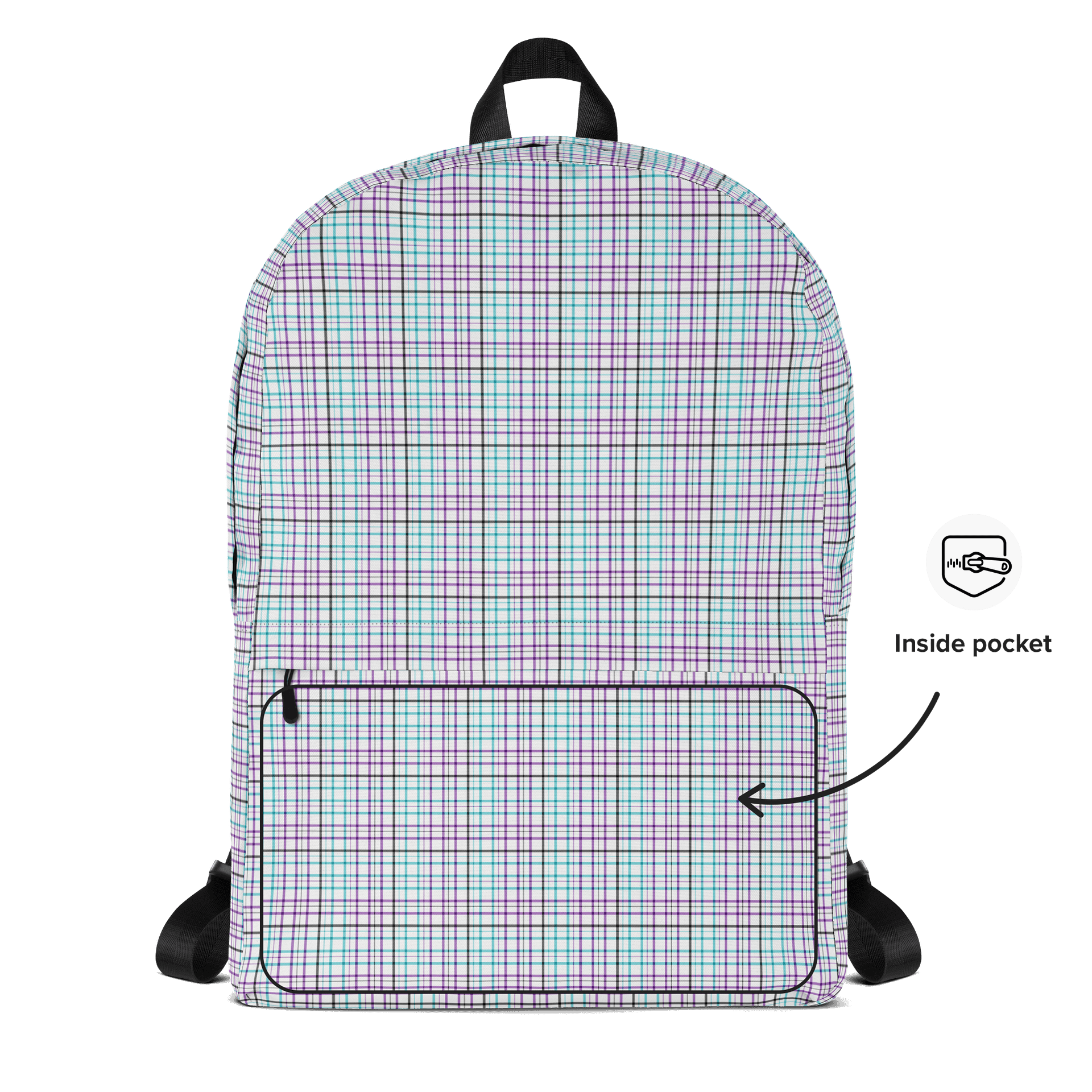 White Plaid Backpack product image (5)
