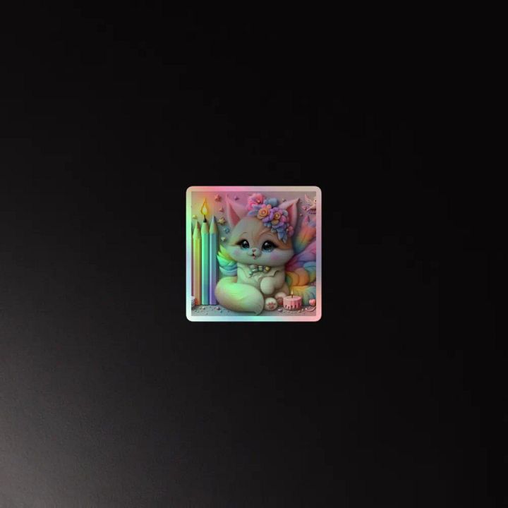 Whimsical Kitten Holographic Sticker Sheet product image (4)