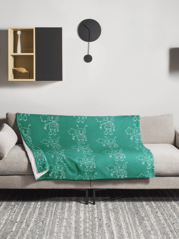 Cosmic Robot Throw Blanket product image (1)