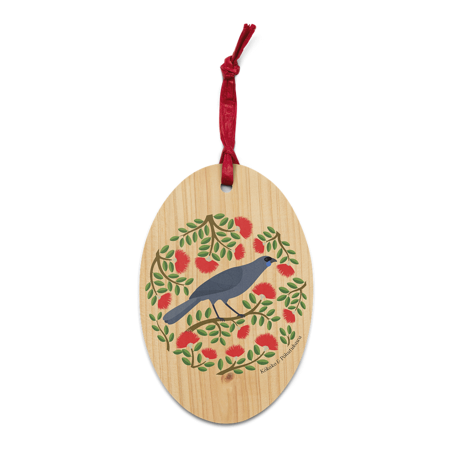 Kōkako in Pōhutukawa Wooden Ornament product image (2)