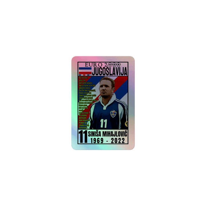Siniša Mihajlović (SR Jugoslavija) EURO 2000 Kiss-Cut Holographic Sticker Sheet product image (1)