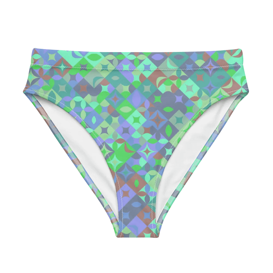 Colorful vector Pattern Design High Waisted Bikini Bottom - v11 product image (5)