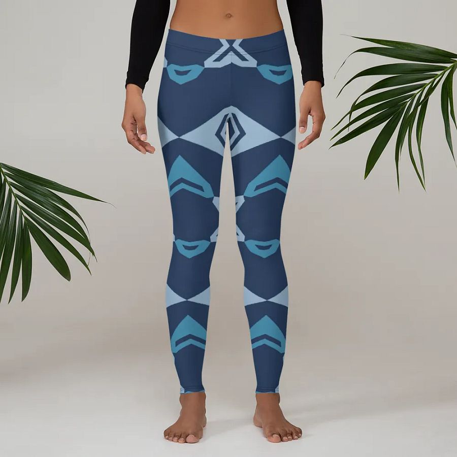 Symmetric Blue Geometric Allure Leggings product image (3)