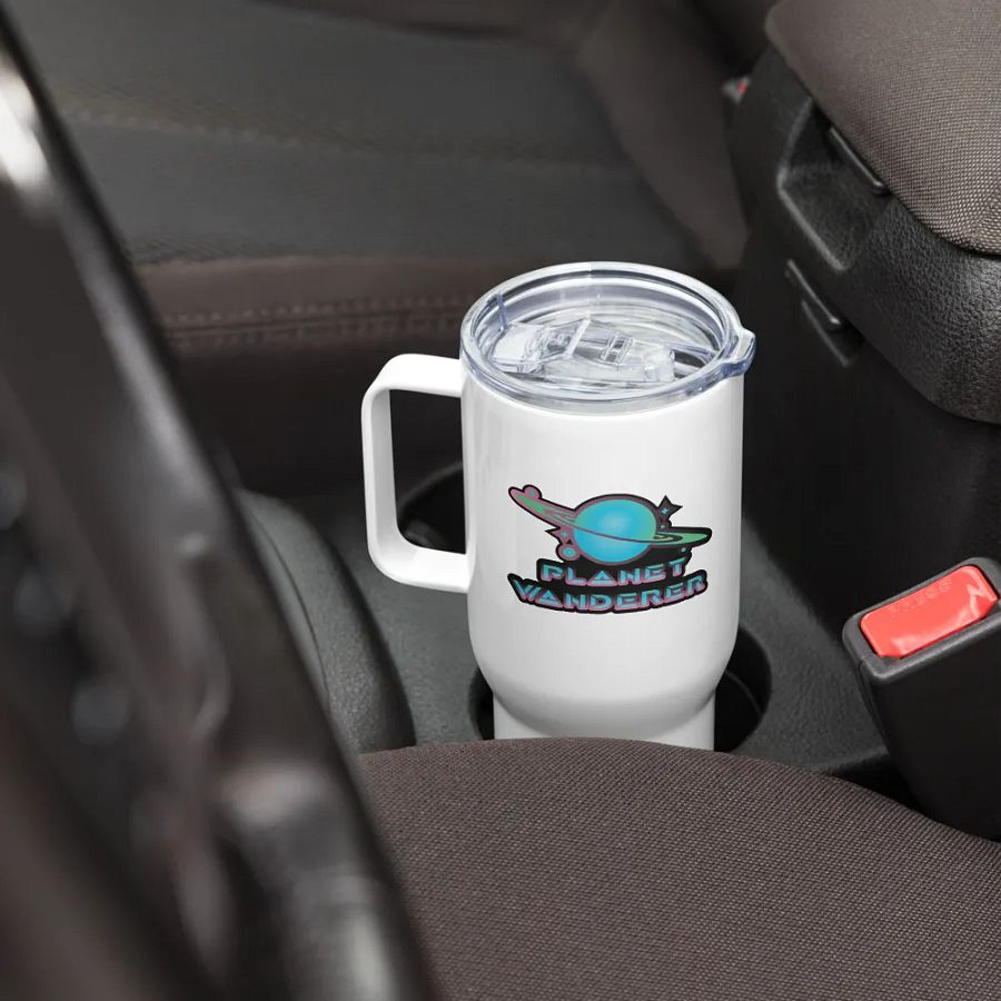 Planet Wanderer logo Handled tumbler product image (8)