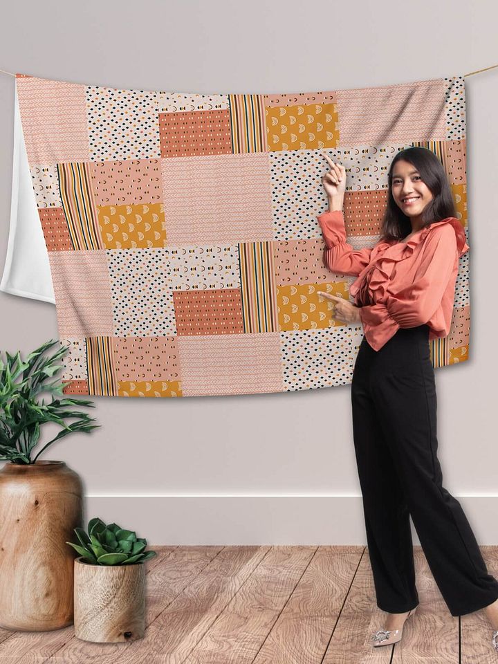 Bohemian Buttercup Rainbow Patchwork Throw Blanket product image (1)