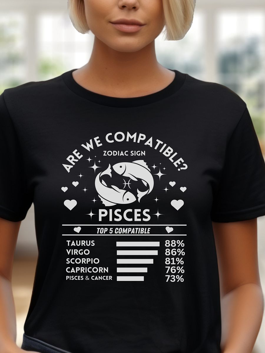 Pisces Zodiac Sign Romantic Compatibility T-Shirt - Bella Canvas 3001 Unisex Staple T-Shirt - Dark Colors product image (1)