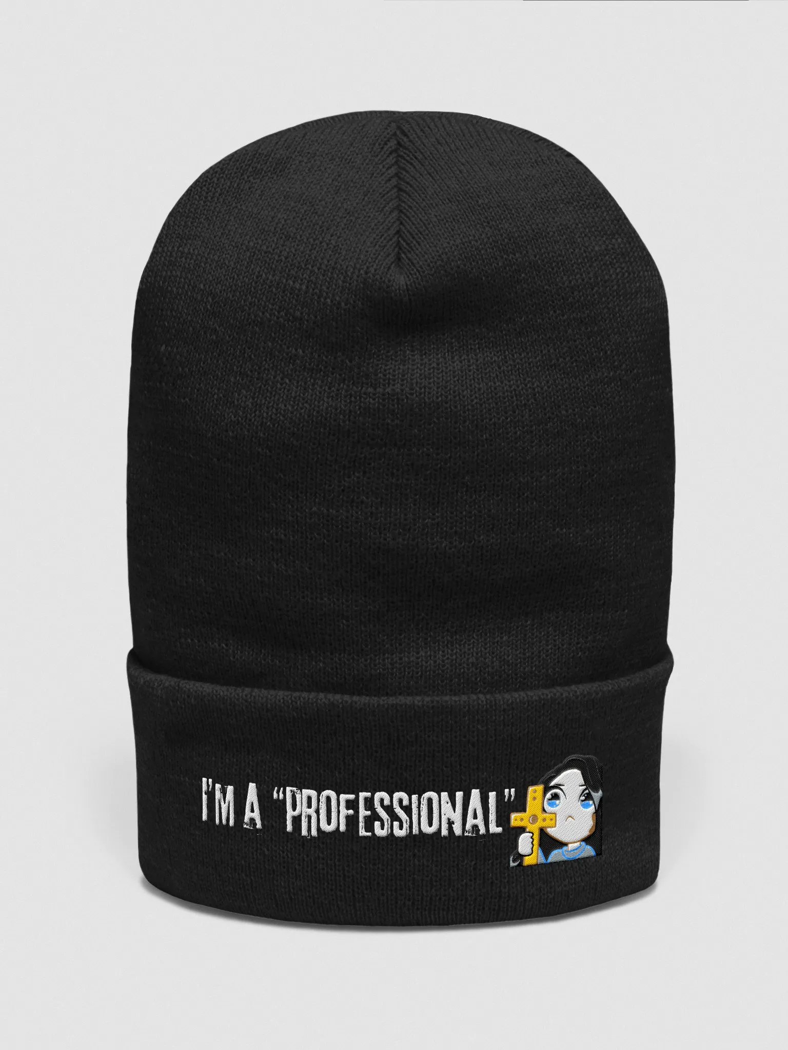 Professional White Lettered Cuffed Beanie product image (8)