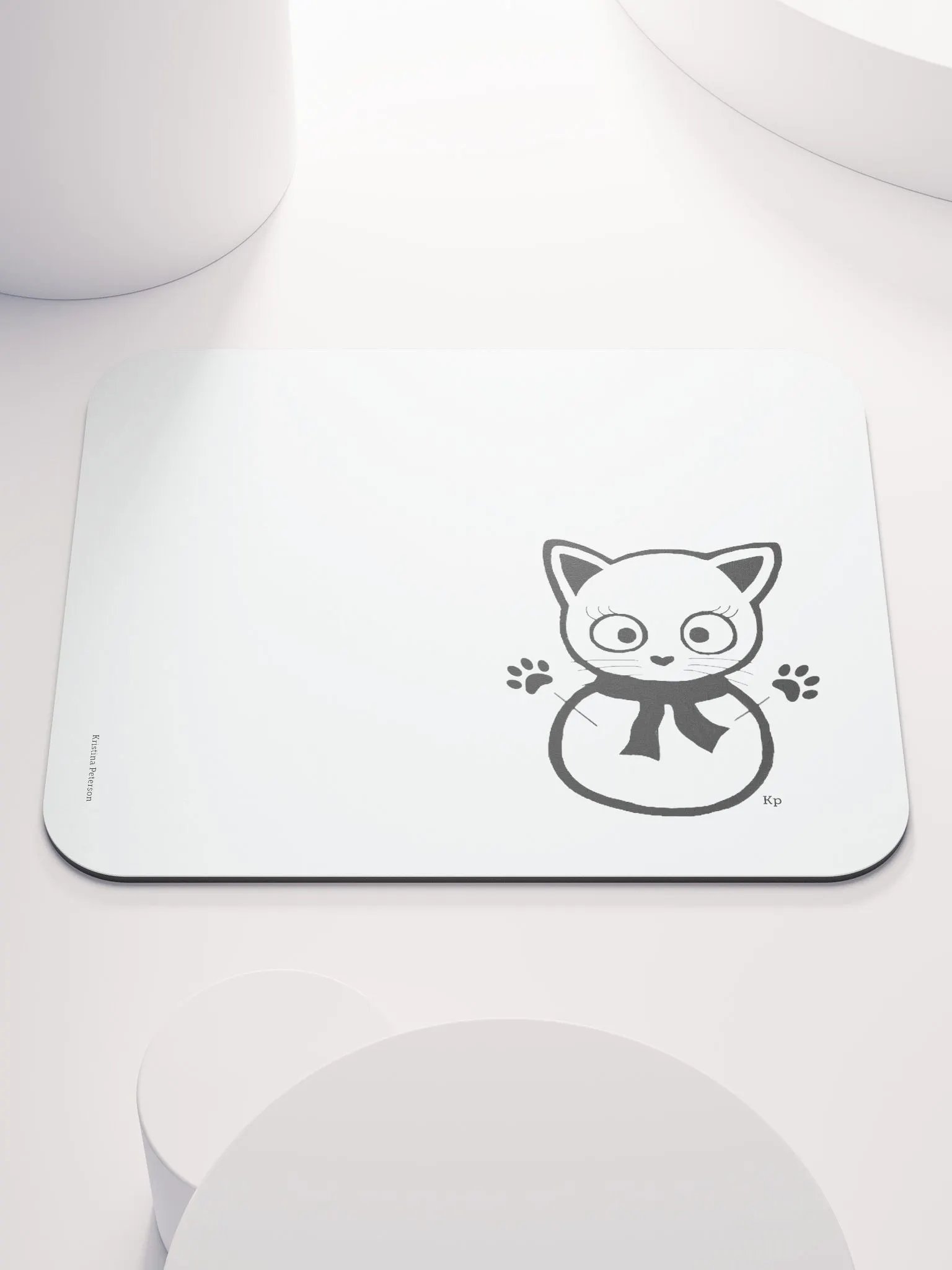 Furry Kitty Hugs Mouse Pad product image (1)