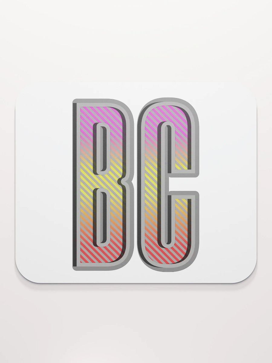 BC British Colombia Block Letters Vibrant Striped Mouse Pad product image (1)