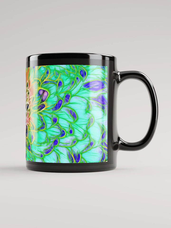 Peacock Chrysanthemum Black Coffee Mug product image (1)