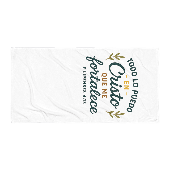 Christian Towel – “Todo lo puedo en Cristo” – Spanish Inspirational Design product image (1)