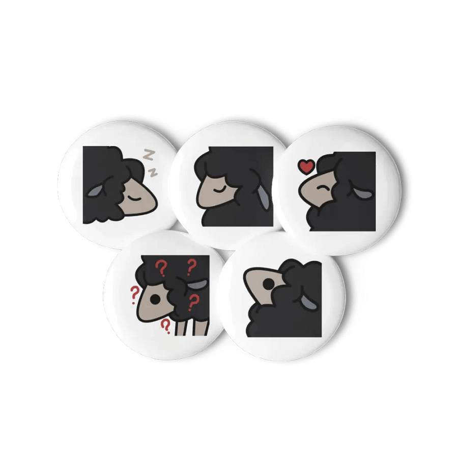 THE BLACK SHEEP EMOTE PINBACK BUTTONS product image (1)