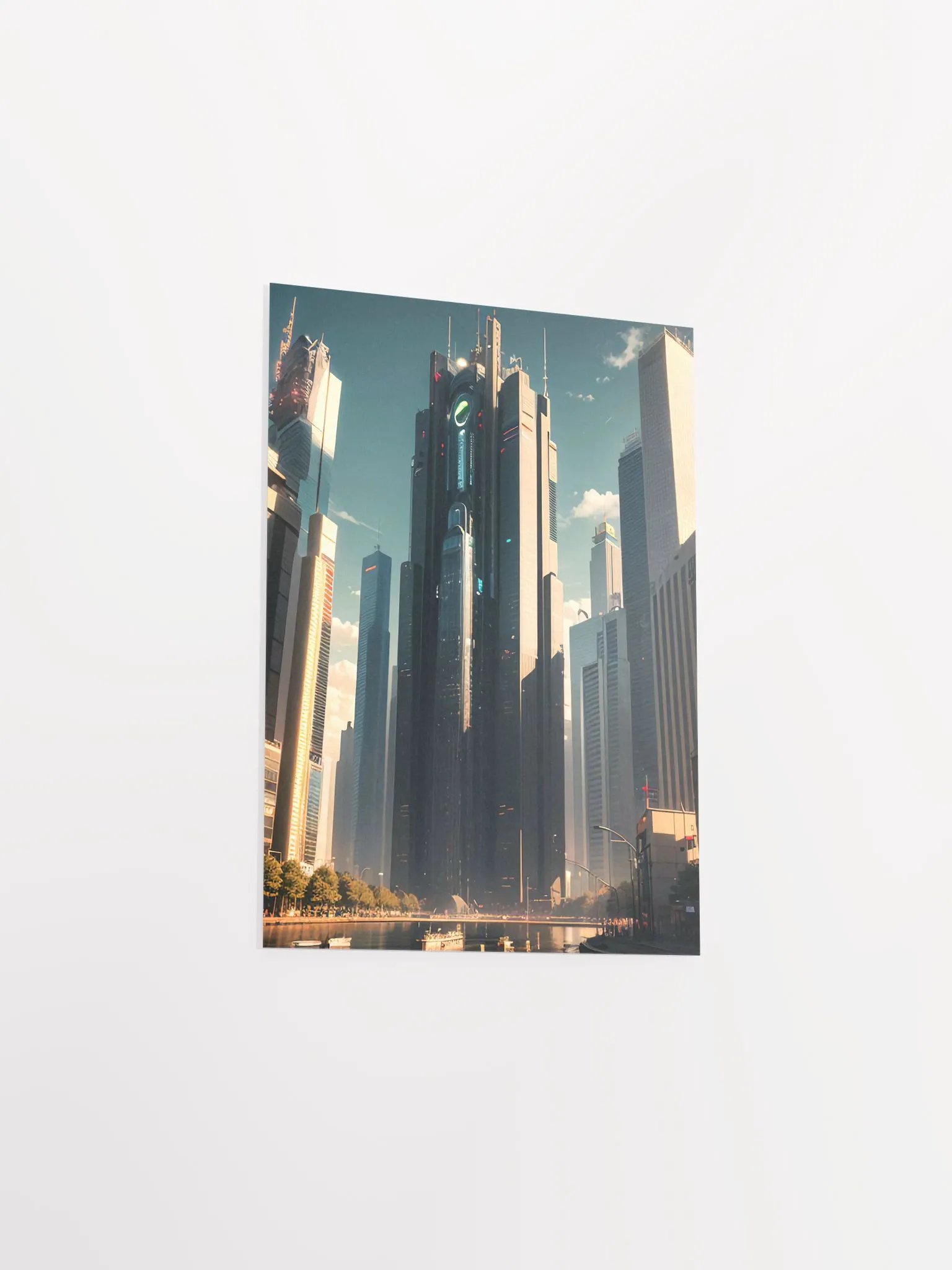 Futuristic Skyline Poster - Bold Sci-Fi Cityscape in Premium Matte Print product image (3)