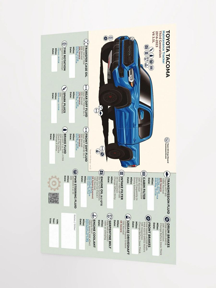 3RD GEN MAINTENANCE TRACKER V1.2 - Blue product image (4)