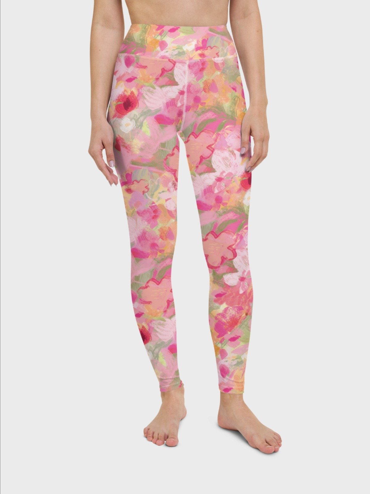 High-Waisted Leggings "Sweet Pastel Florals of Spring" Printed product image (3)