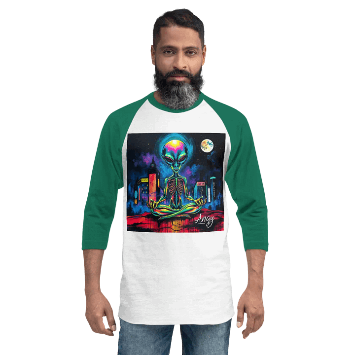 Neon Meditation Alien Raglan Tee product image (2)
