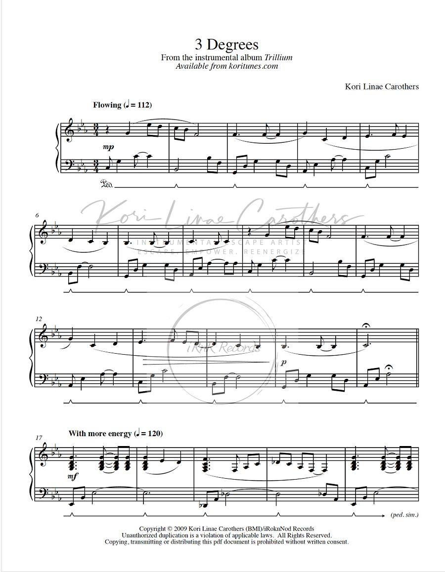 3 Degrees Sheet Music product image (2)