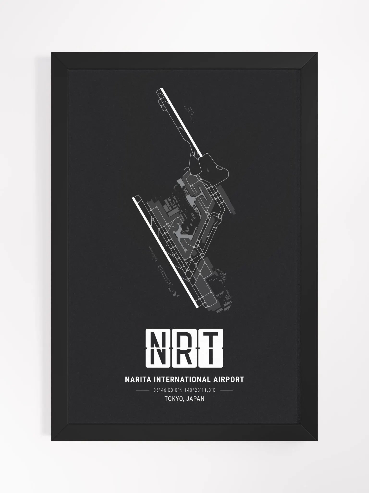 Framed Airport NRT Premium Map On Matt Paper product image (1)