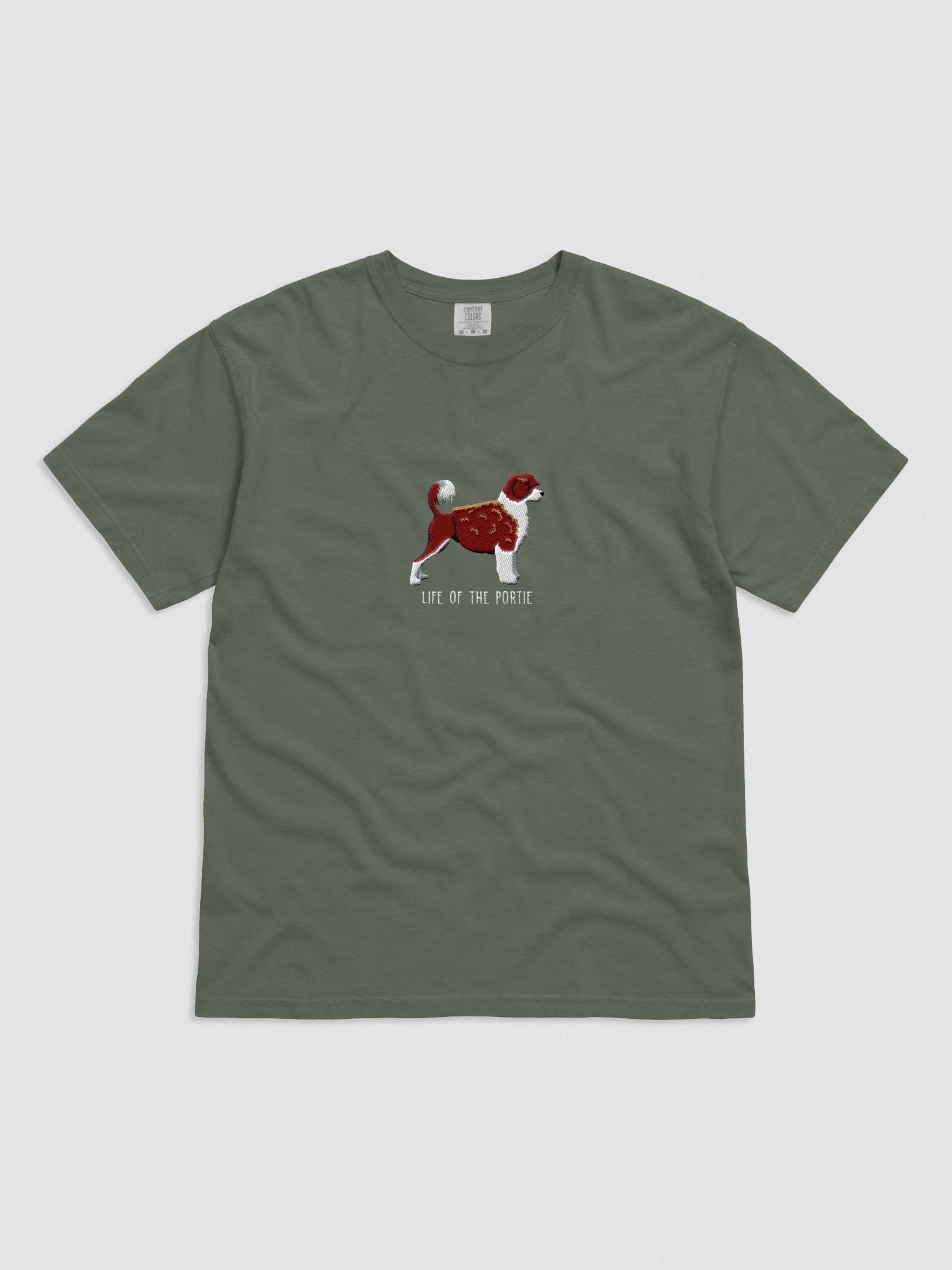 Life of the Portie T-Shirt(Embroidered) of a Portuguese Water Dog(Chocolate & White) product image (4)