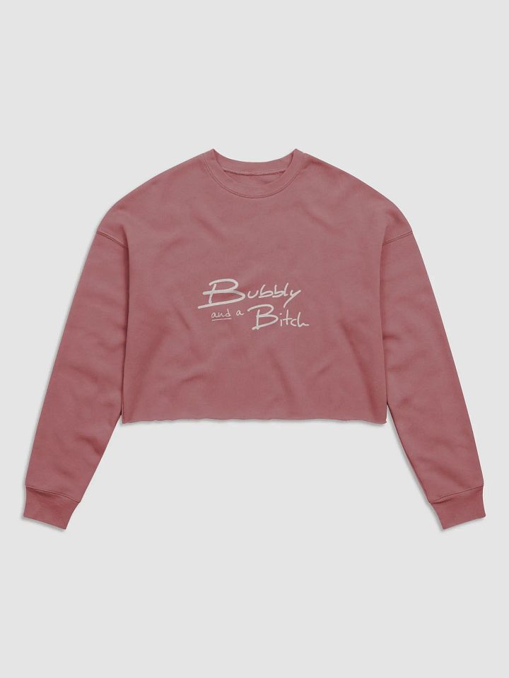 Bubbly and a B*tch (white design) Women's Fleece Crop Sweatshirt product image (26)