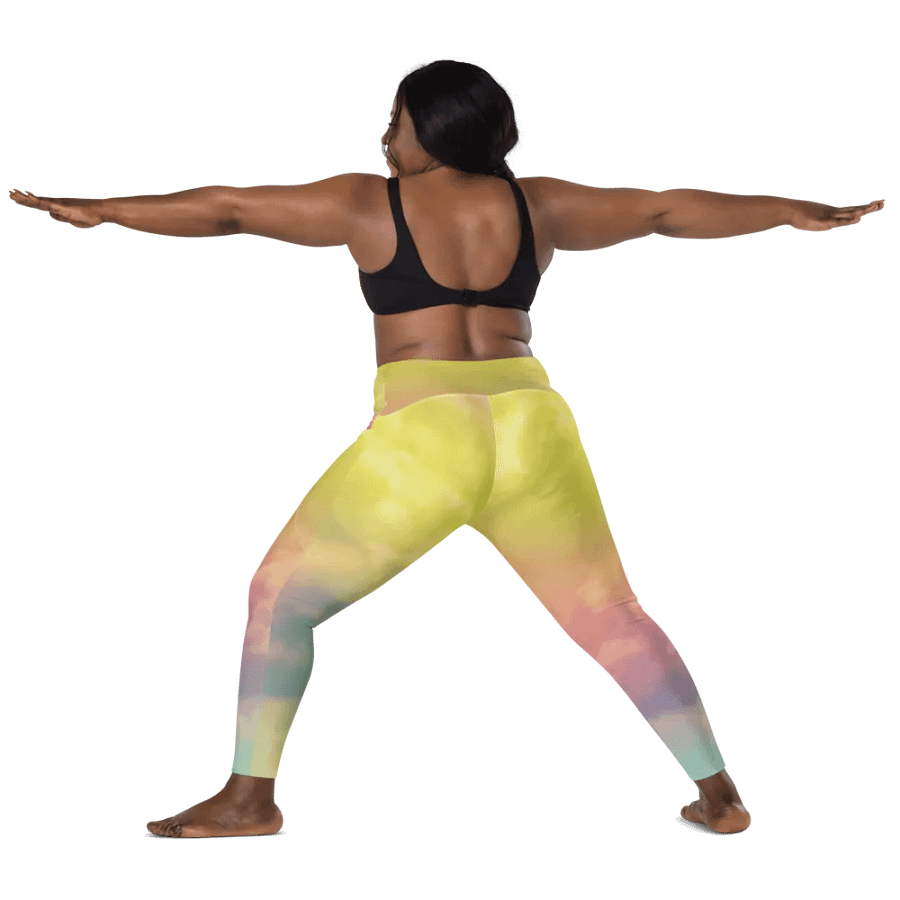 Blur cloud rainbow Design Leggings with Pocket - V12 product image (4)