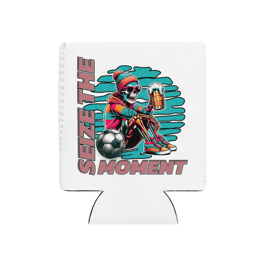 Seize The Moment Skeleton Beer Soccer Can Cooler product image (1)