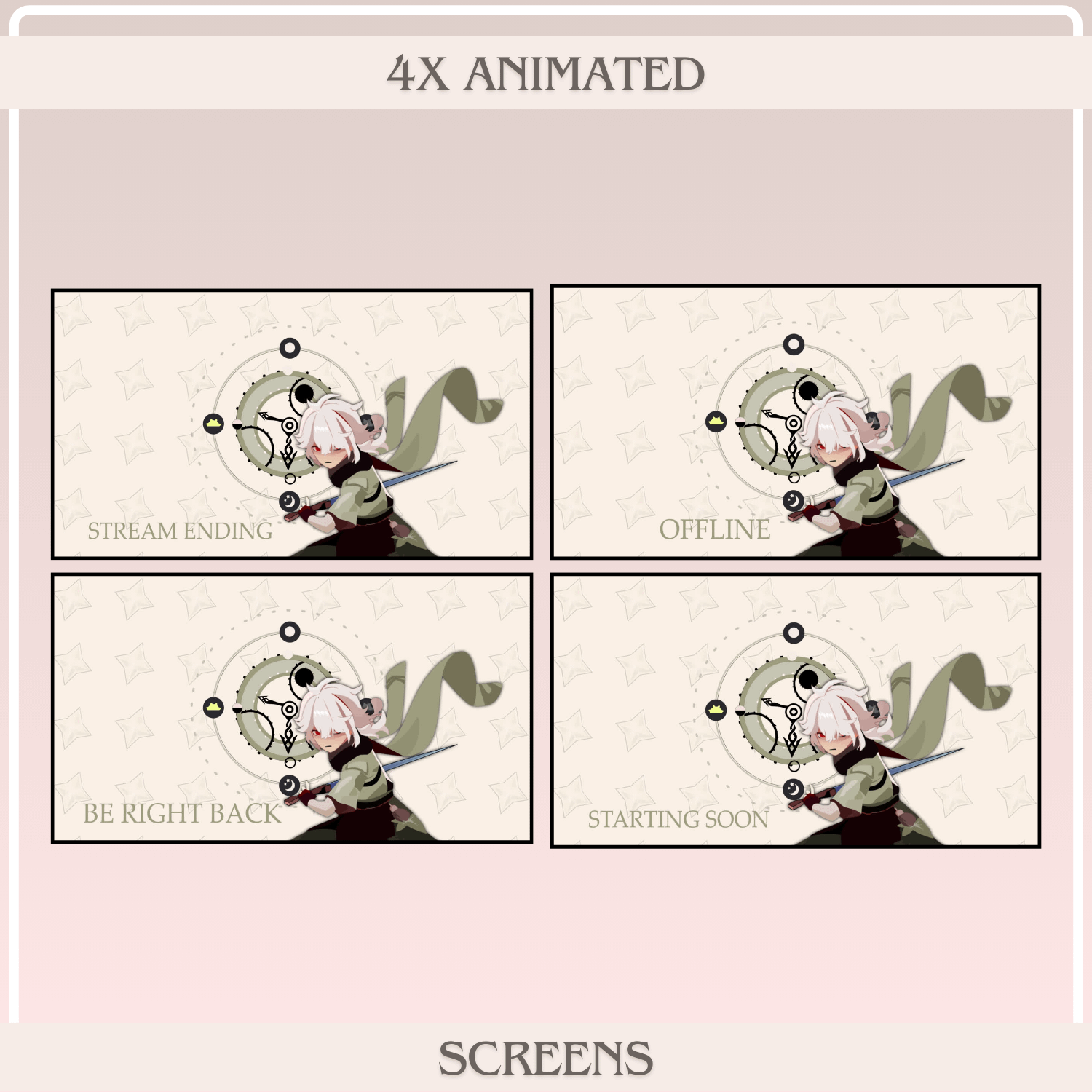 ANIME Twitch OVERLAY Pack Kazuha, Genshin Impact stream overlay, Anime stream pack, Stream overlay pack, Animated twitch overlay product image (6)