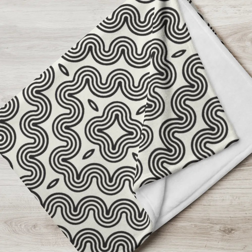 Monochrome Wave Throw Blanket product image (2)
